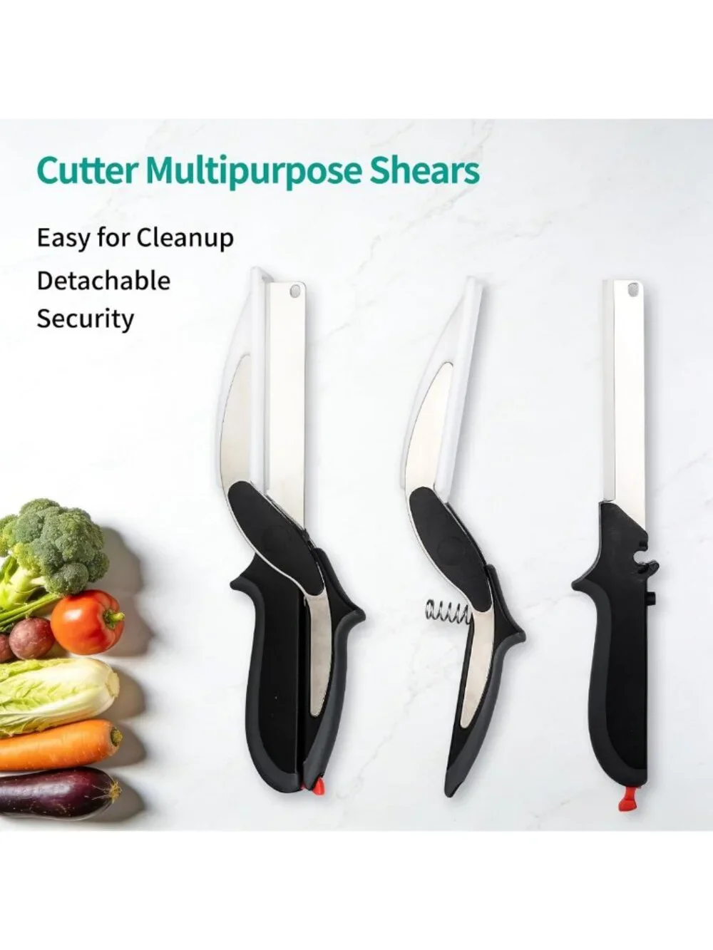Multi-Purpose 8-Inch Kitchen Shears with Cutting Board - Ideal for Meat